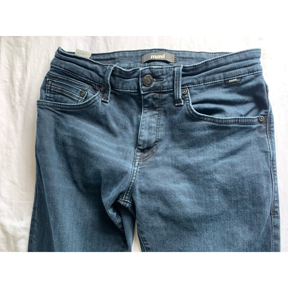 Mavi Jeans Men 29x30 Blue Zach Straight Leg Dark Wash Stretch Denim - Picture 2 of 16
